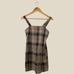 Iris brown plaid mini dress